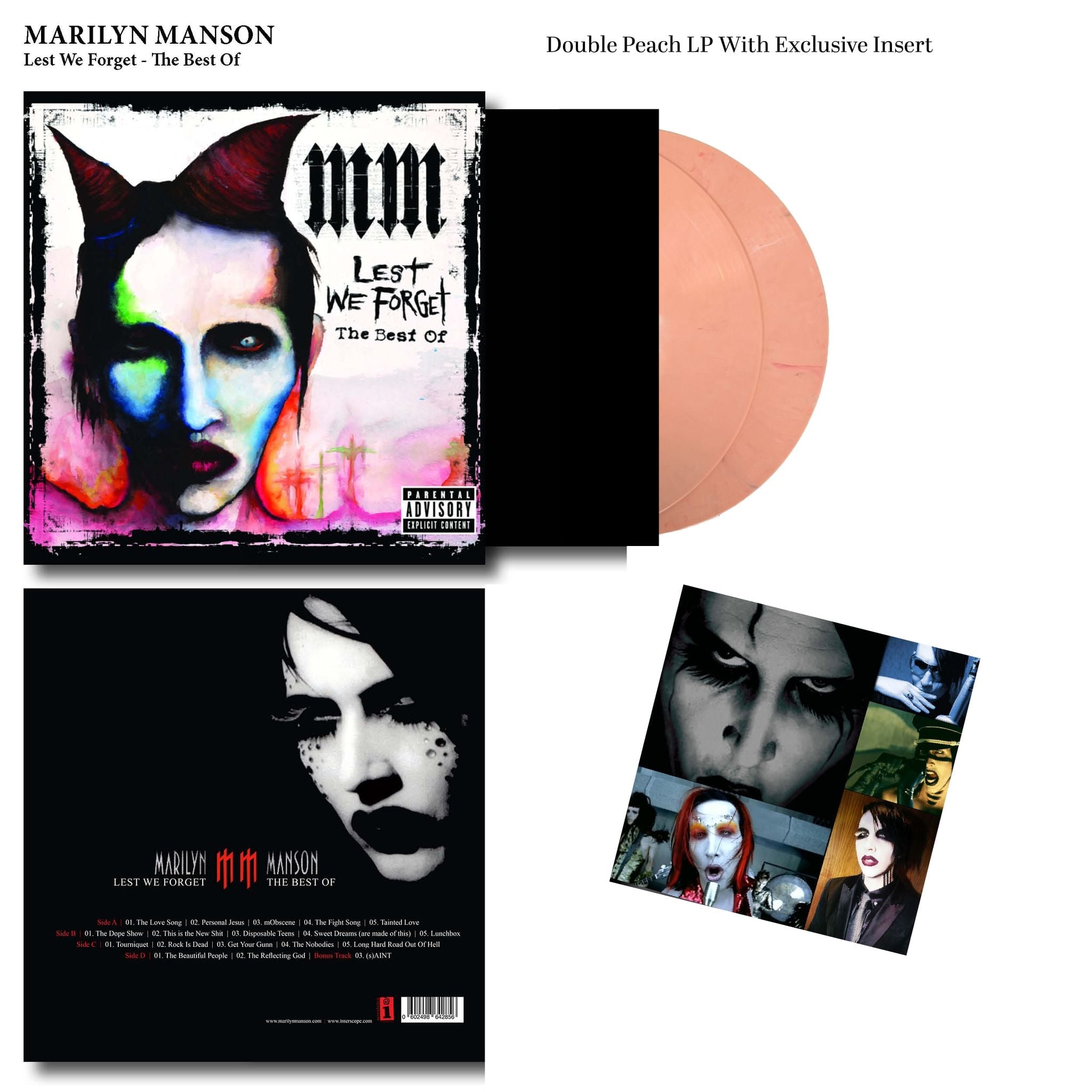 Marilyn Manson ‎– Lest We Forget - The Best Of Vinyl